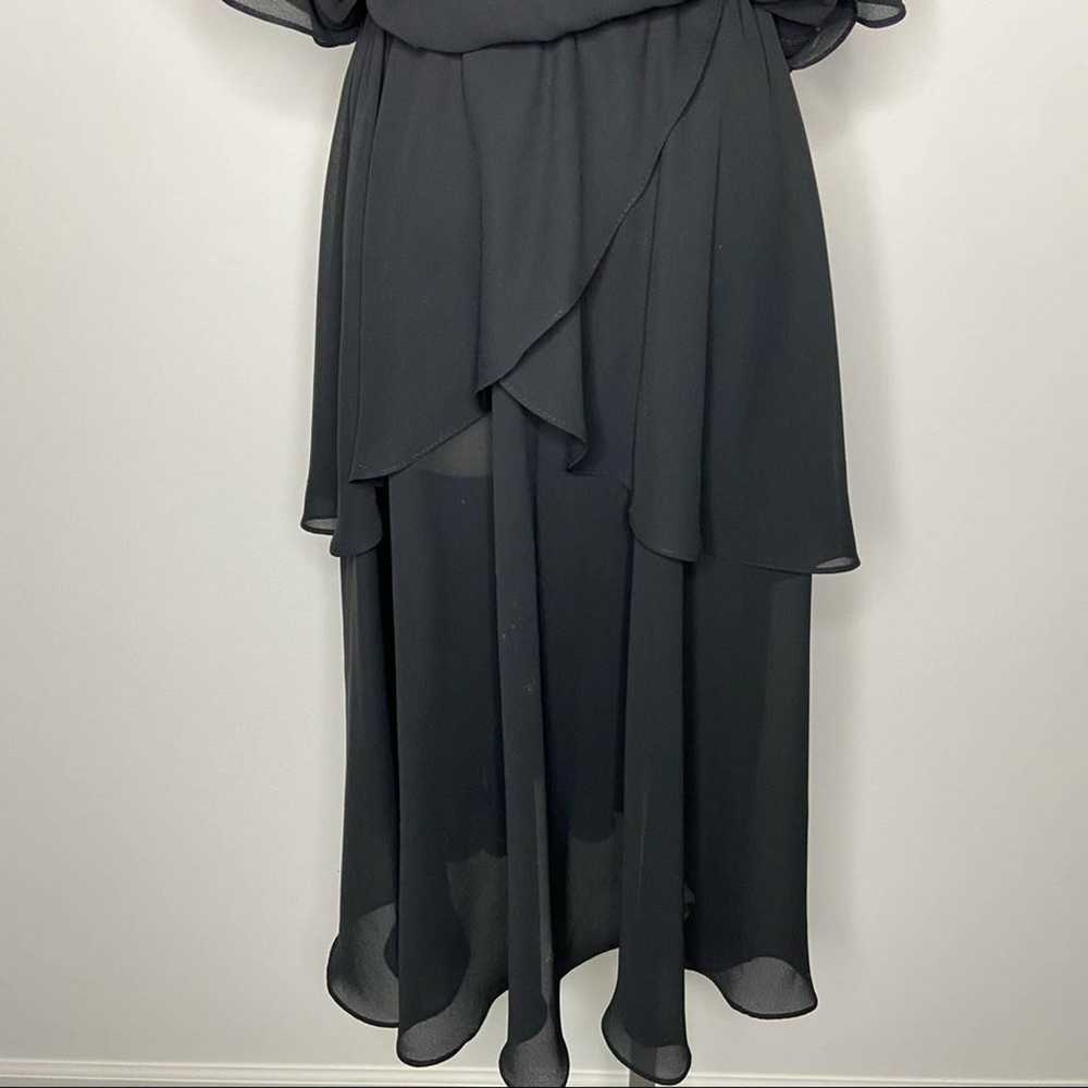 Vintage Black Layered Midi Dress S - image 4