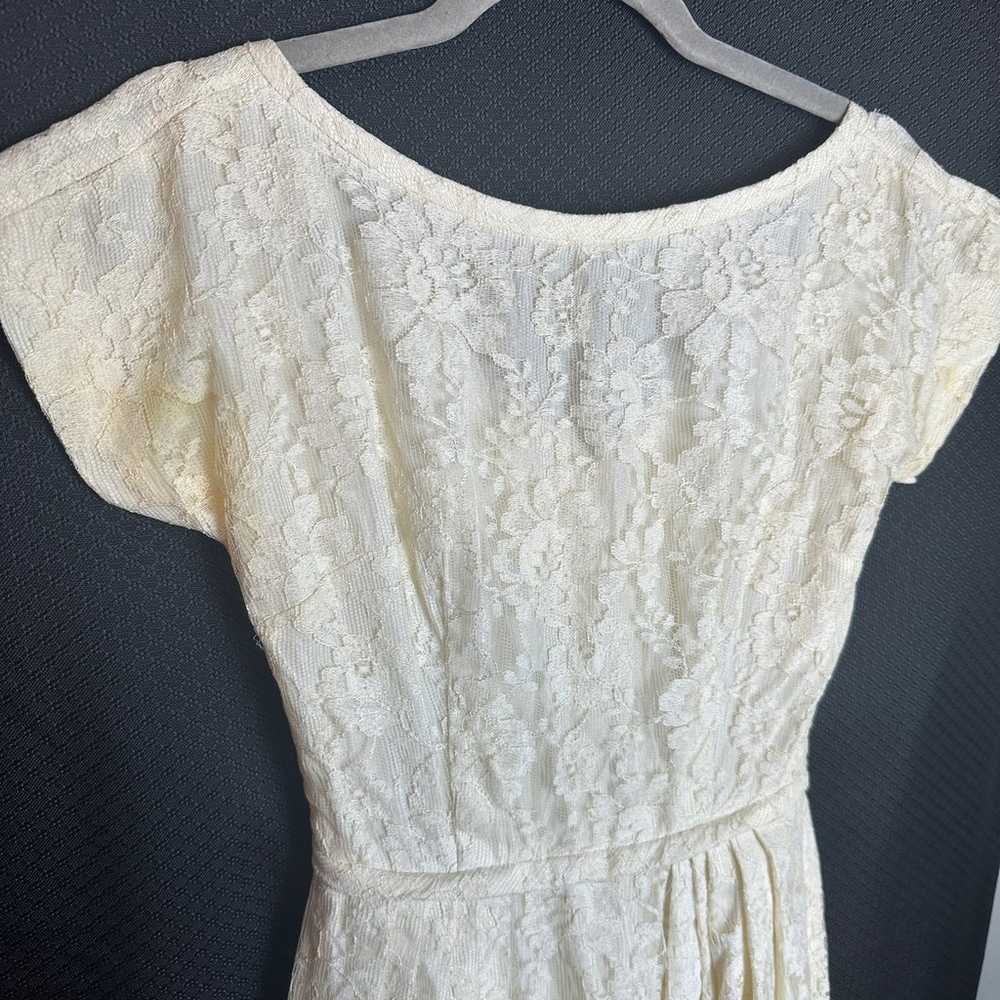 166. Handmade vintage ivory wedding/formal dress;… - image 1