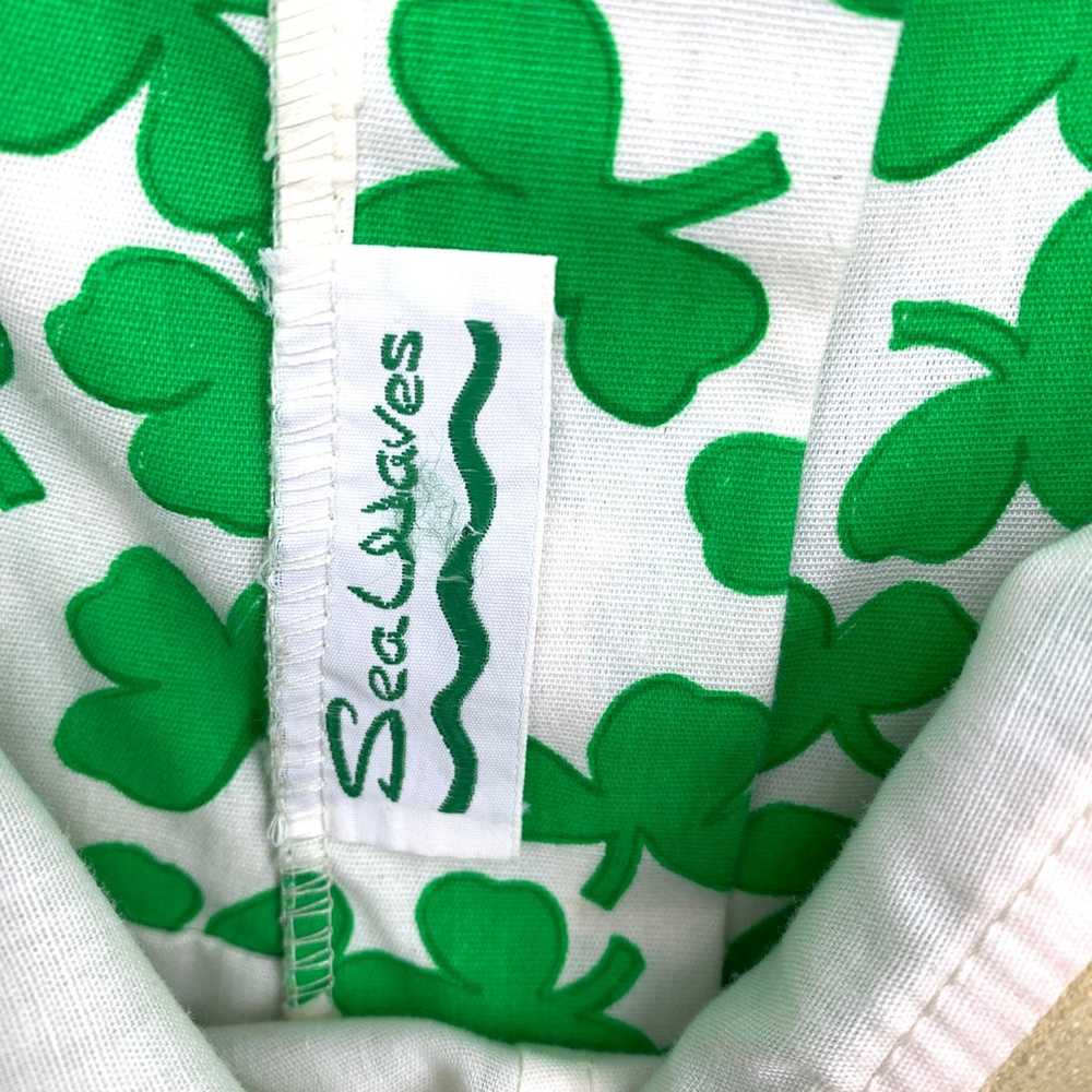 Vintage Sea Waves Women's Sz XS/S Green Clover No… - image 3