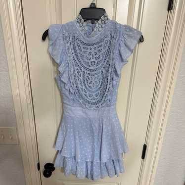 Baby Blue Romper selfie leslie sz small - image 1