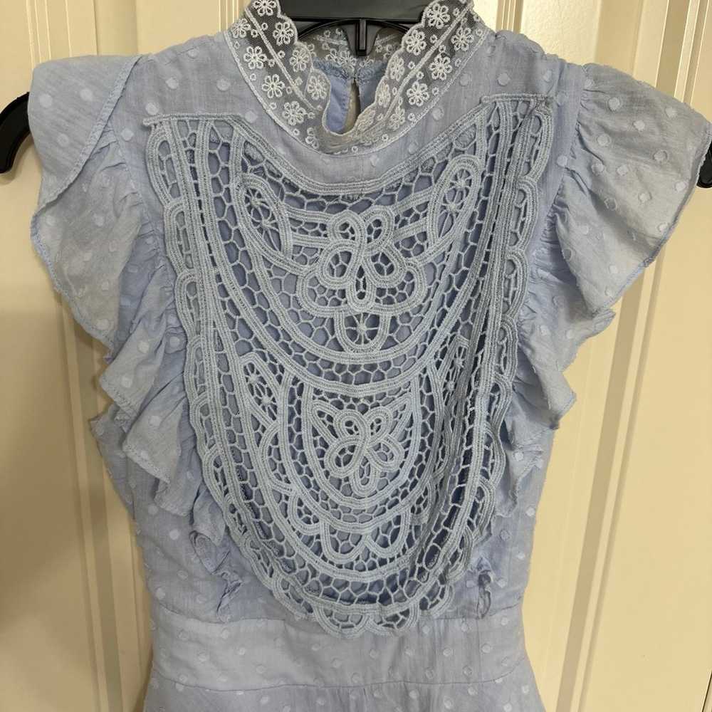 Baby Blue Romper selfie leslie sz small - image 2