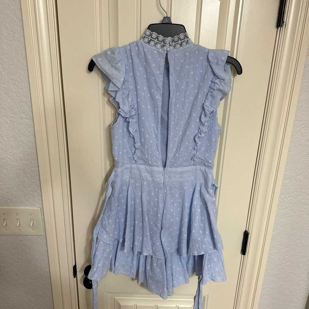 Baby Blue Romper selfie leslie sz small - image 3