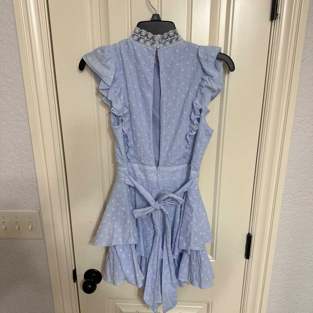 Baby Blue Romper selfie leslie sz small - image 4