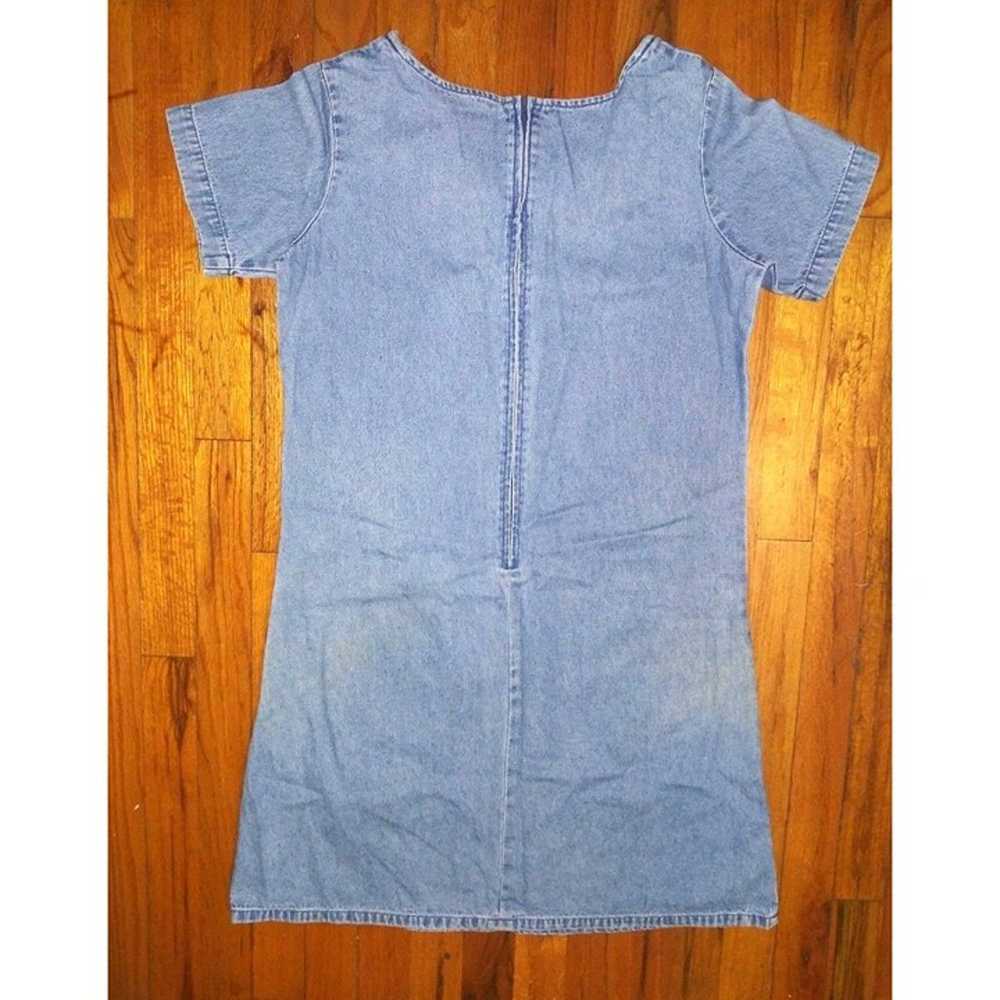 CB Casuals Denim Dress Vintage Sz S embroidered P… - image 2