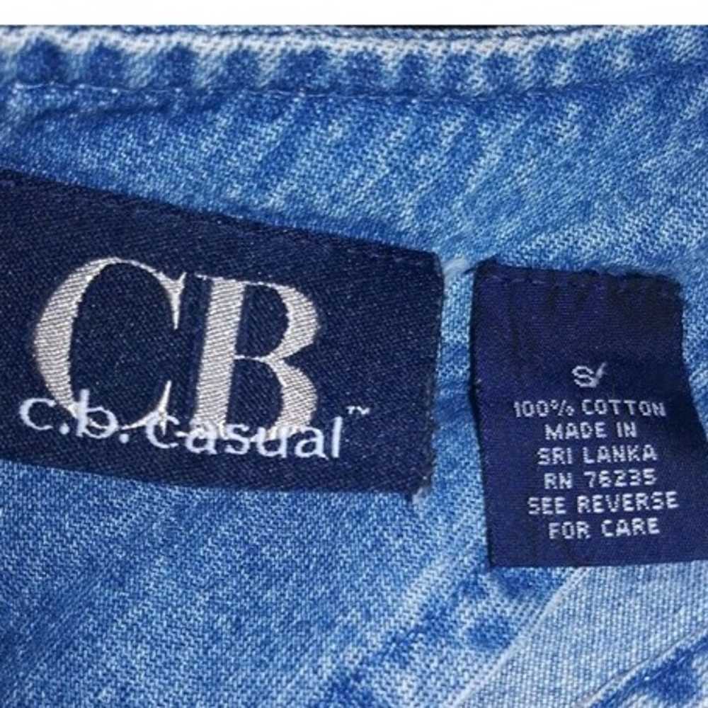 CB Casuals Denim Dress Vintage Sz S embroidered P… - image 5