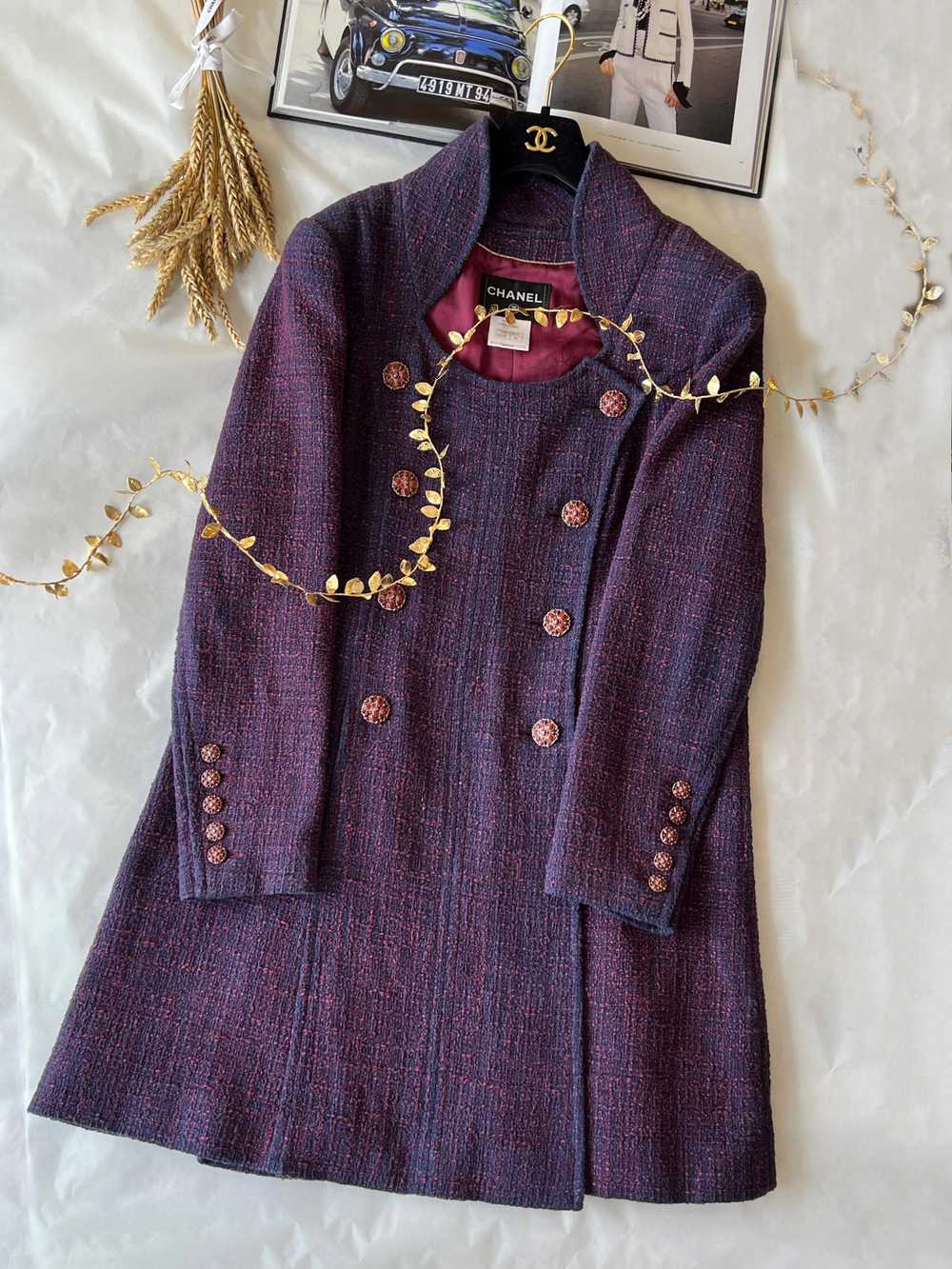 Product Details Paris/Bombay Purple Tweed Coat - image 2