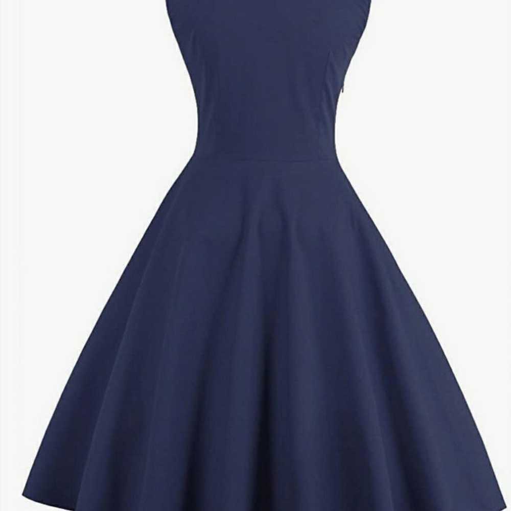 Blue vintage swing rockabilly  dress - image 2