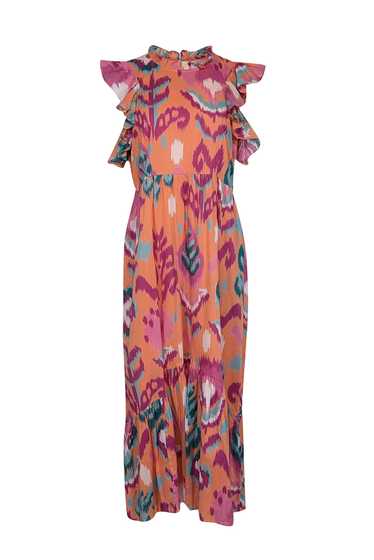 Banjanan - Orange, Magenta & Teal Ikat Print Midi 