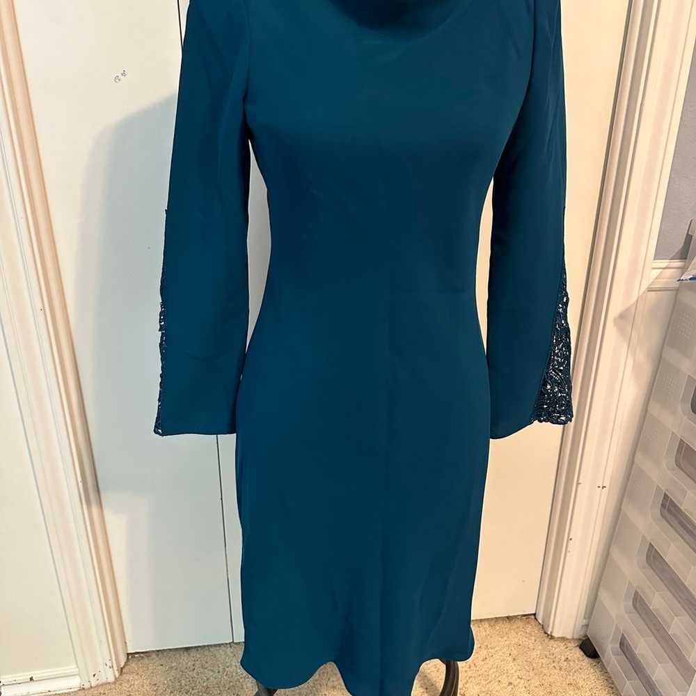 Maggy London petite size 4 teal dress Vintage - image 1