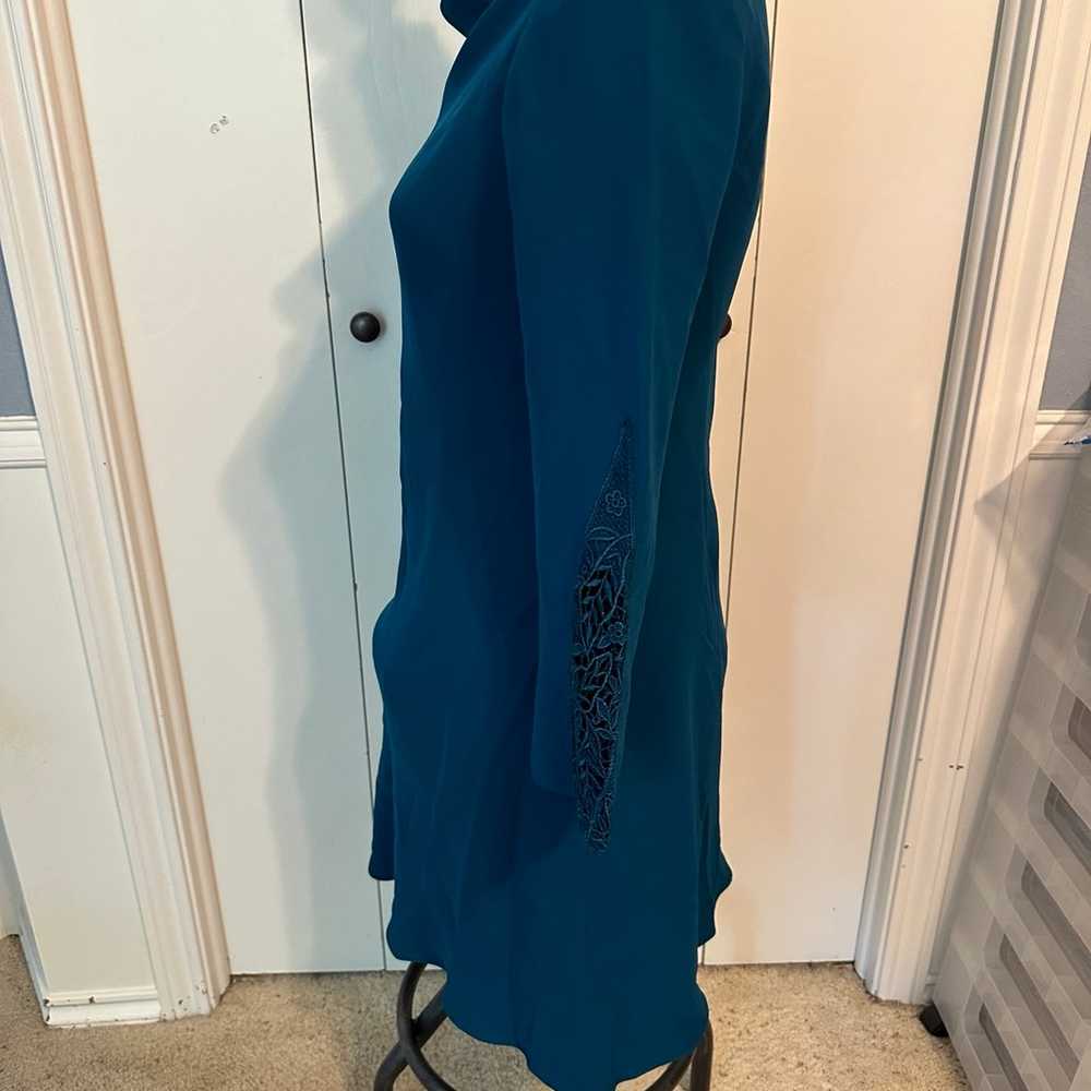 Maggy London petite size 4 teal dress Vintage - image 3