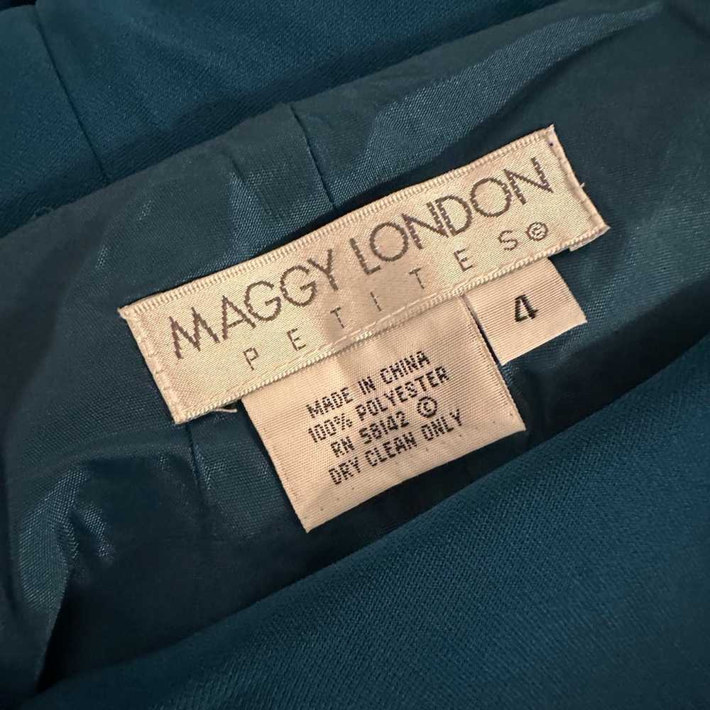 Maggy London petite size 4 teal dress Vintage - image 5