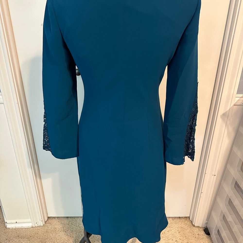 Maggy London petite size 4 teal dress Vintage - image 6