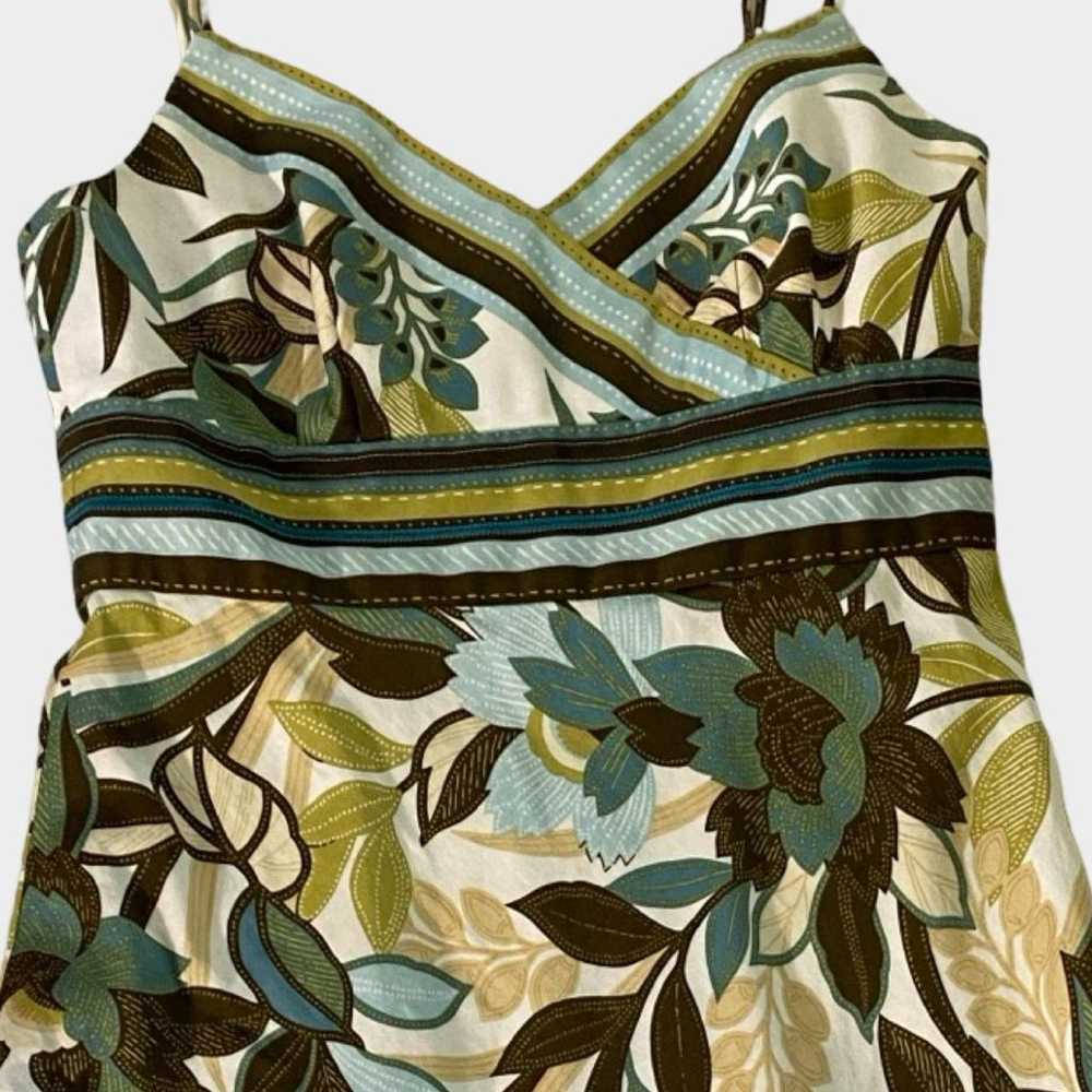 Vintage Ann Taylor green floral mini babydoll sun… - image 3