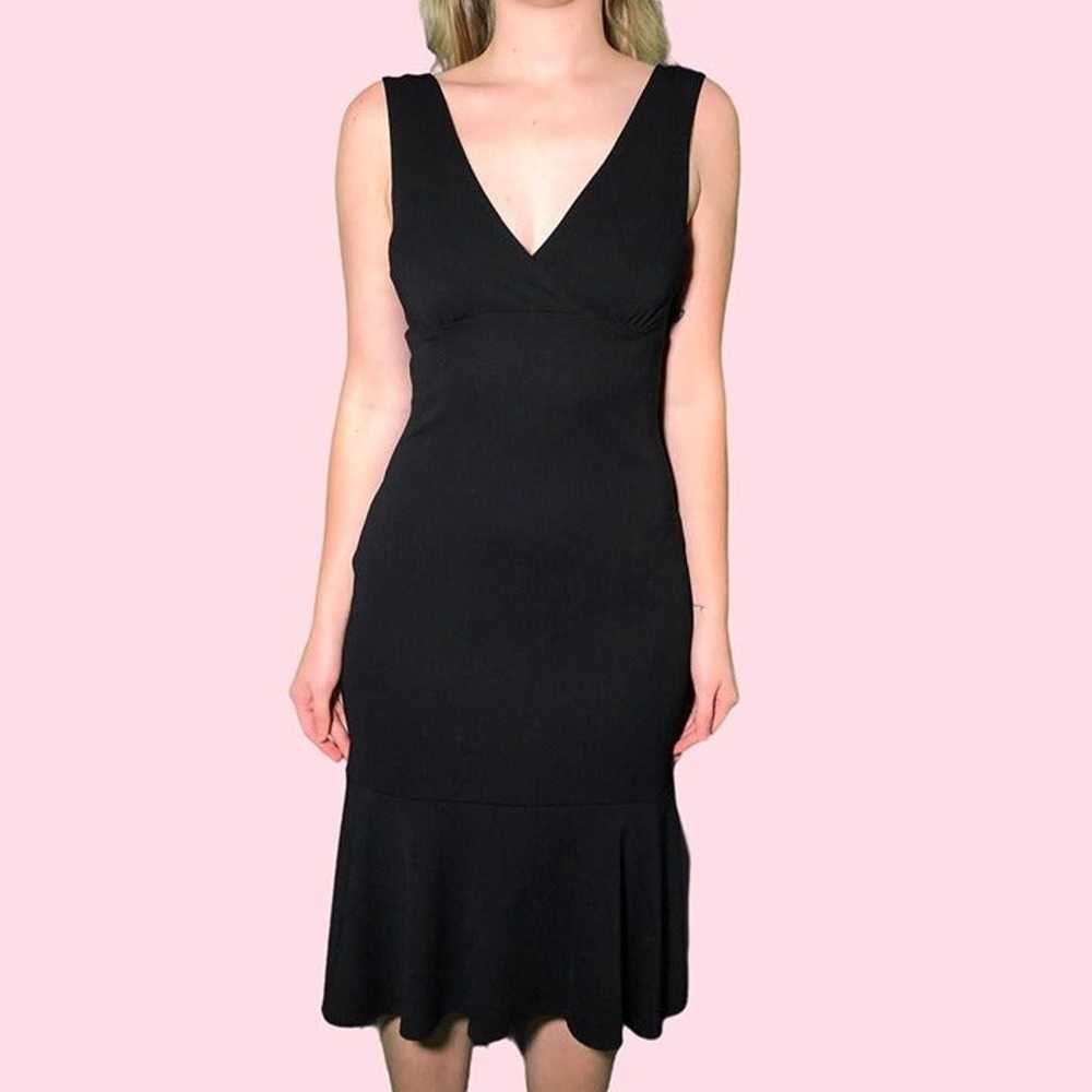 Vintage 90s / Y2K Black Midi Dress - image 1