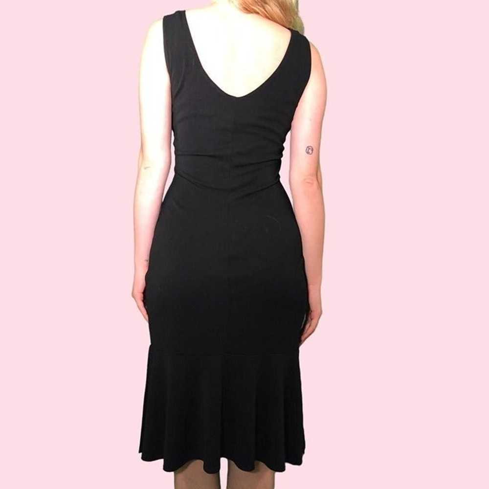 Vintage 90s / Y2K Black Midi Dress - image 3