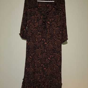 Fat Face black floral midi dress size 6 - image 1