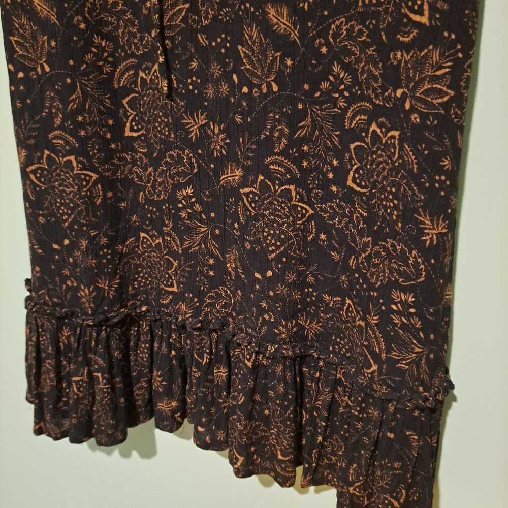 Fat Face black floral midi dress size 6 - image 2