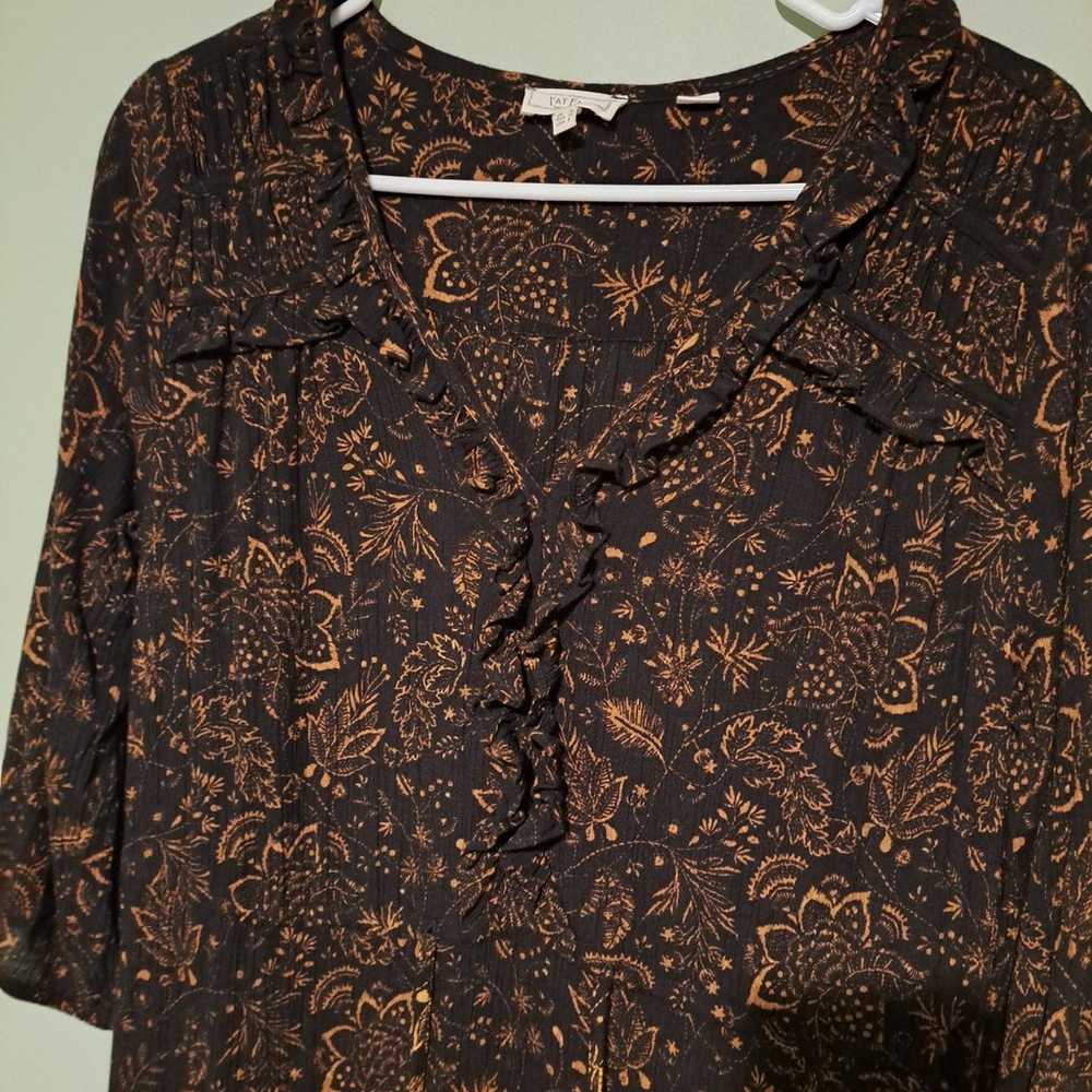 Fat Face black floral midi dress size 6 - image 3