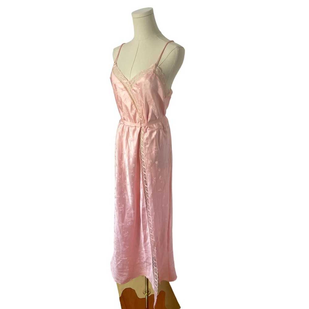 Vintage 1970's Baby Pink Lingerie Slip Dress | Sm… - image 2