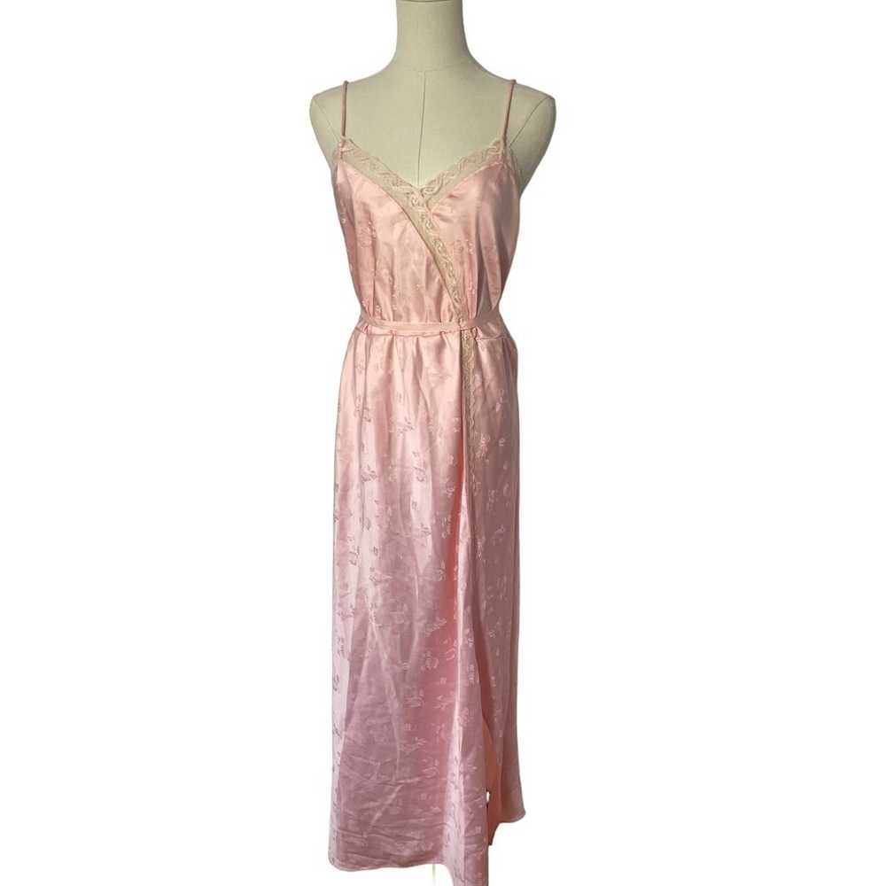 Vintage 1970's Baby Pink Lingerie Slip Dress | Sm… - image 3