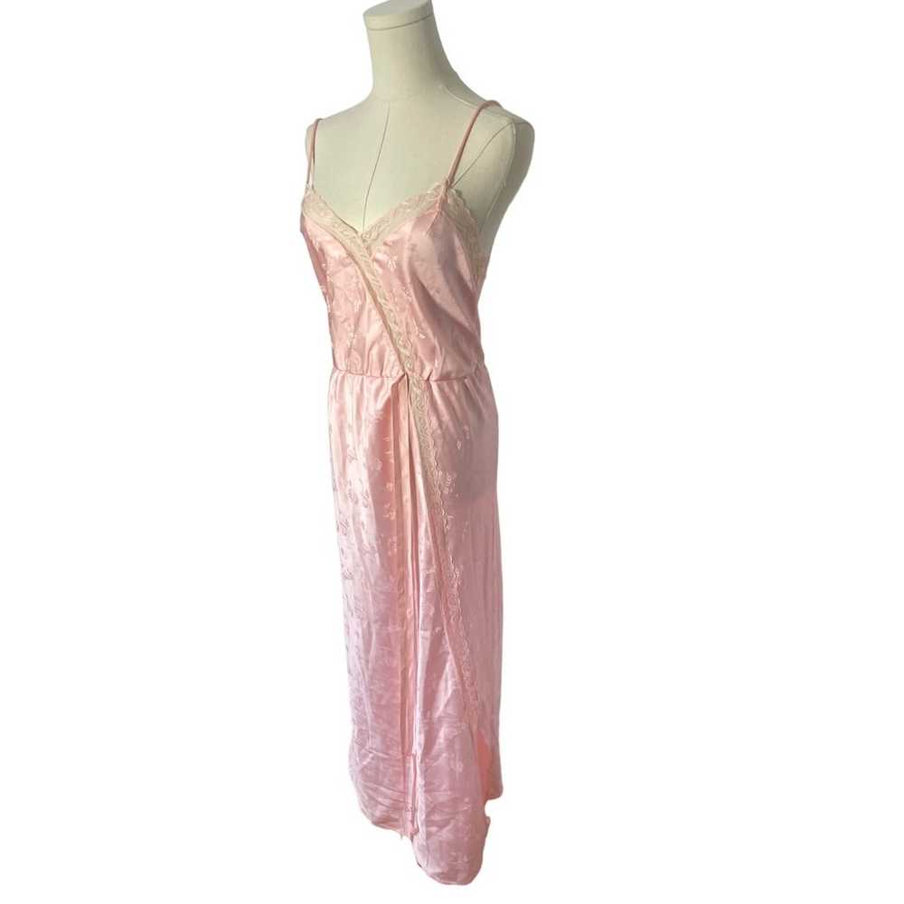 Vintage 1970's Baby Pink Lingerie Slip Dress | Sm… - image 5