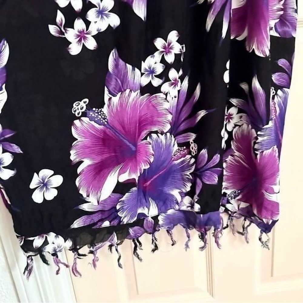 Purple and black floral summer dress - image 4