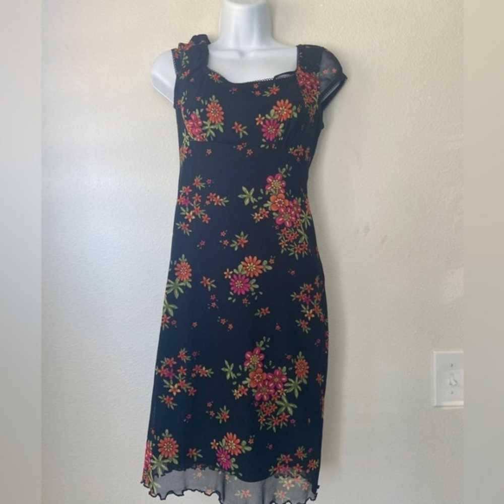 Vintage All that Jazz Black Floral Dress - image 1