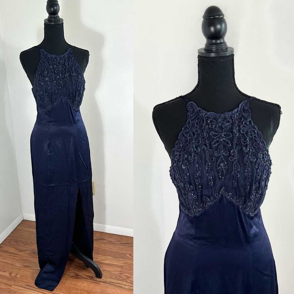 Vintage Blondie Nites blue formal dress - image 1