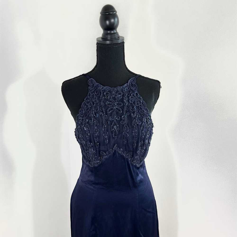 Vintage Blondie Nites blue formal dress - image 3