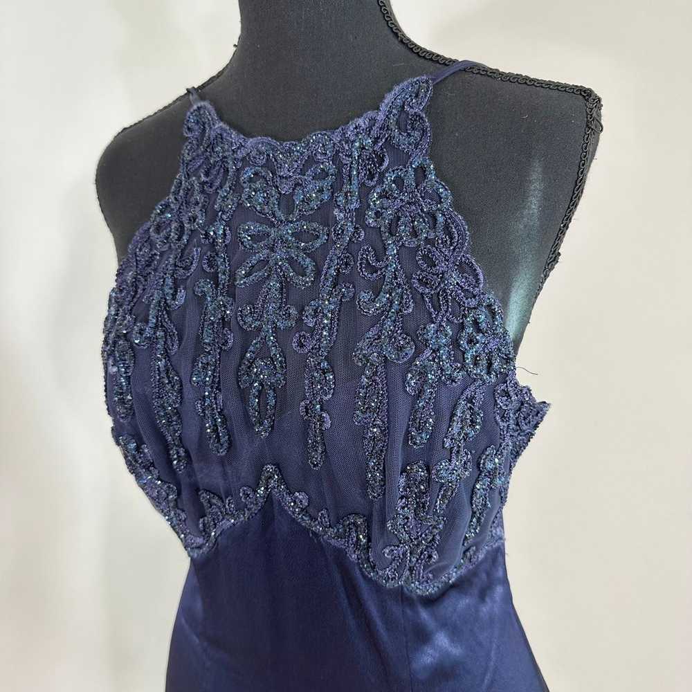 Vintage Blondie Nites blue formal dress - image 4