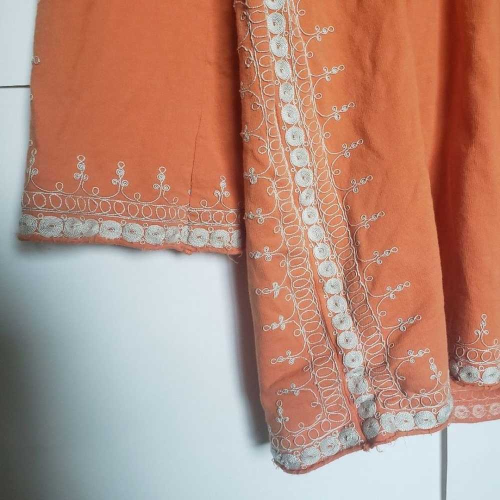 RARE! Lucky Brand Orange Embroidered Dress - S - image 6