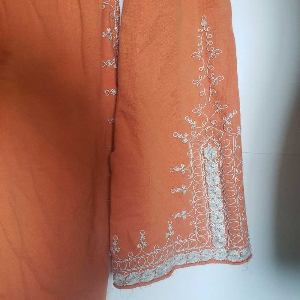 RARE! Lucky Brand Orange Embroidered Dress - S - image 7