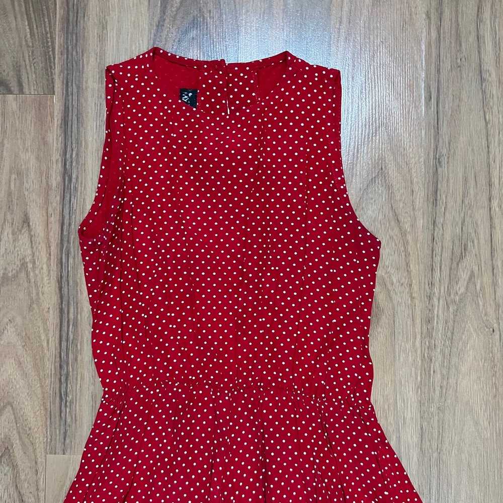 My Michelle Vintage 90s Dress Red Polka Dot Sleev… - image 2