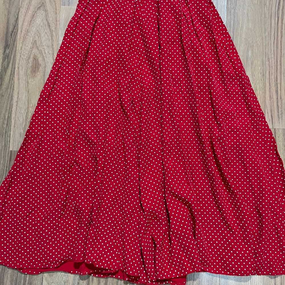 My Michelle Vintage 90s Dress Red Polka Dot Sleev… - image 3