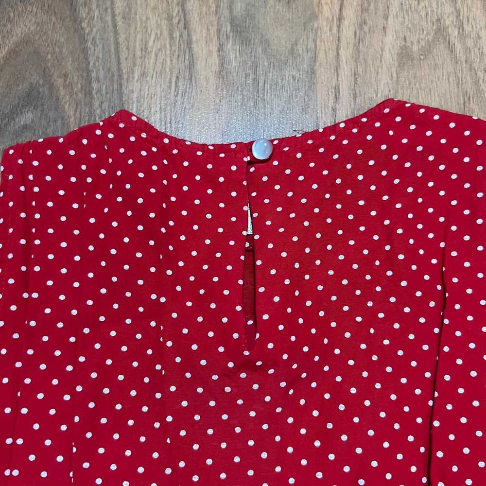 My Michelle Vintage 90s Dress Red Polka Dot Sleev… - image 5