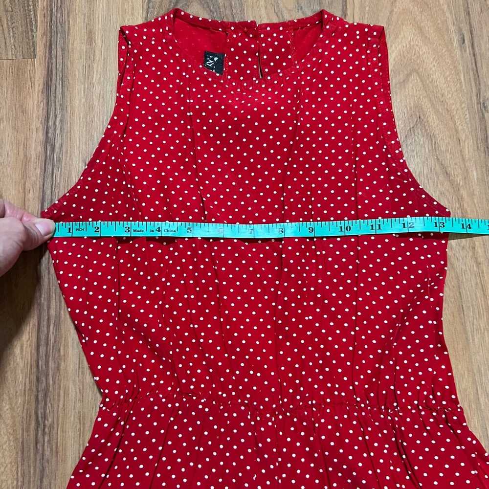 My Michelle Vintage 90s Dress Red Polka Dot Sleev… - image 8