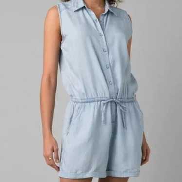 Prana Weekend Escape Romper Womens Vintage Blue T… - image 1