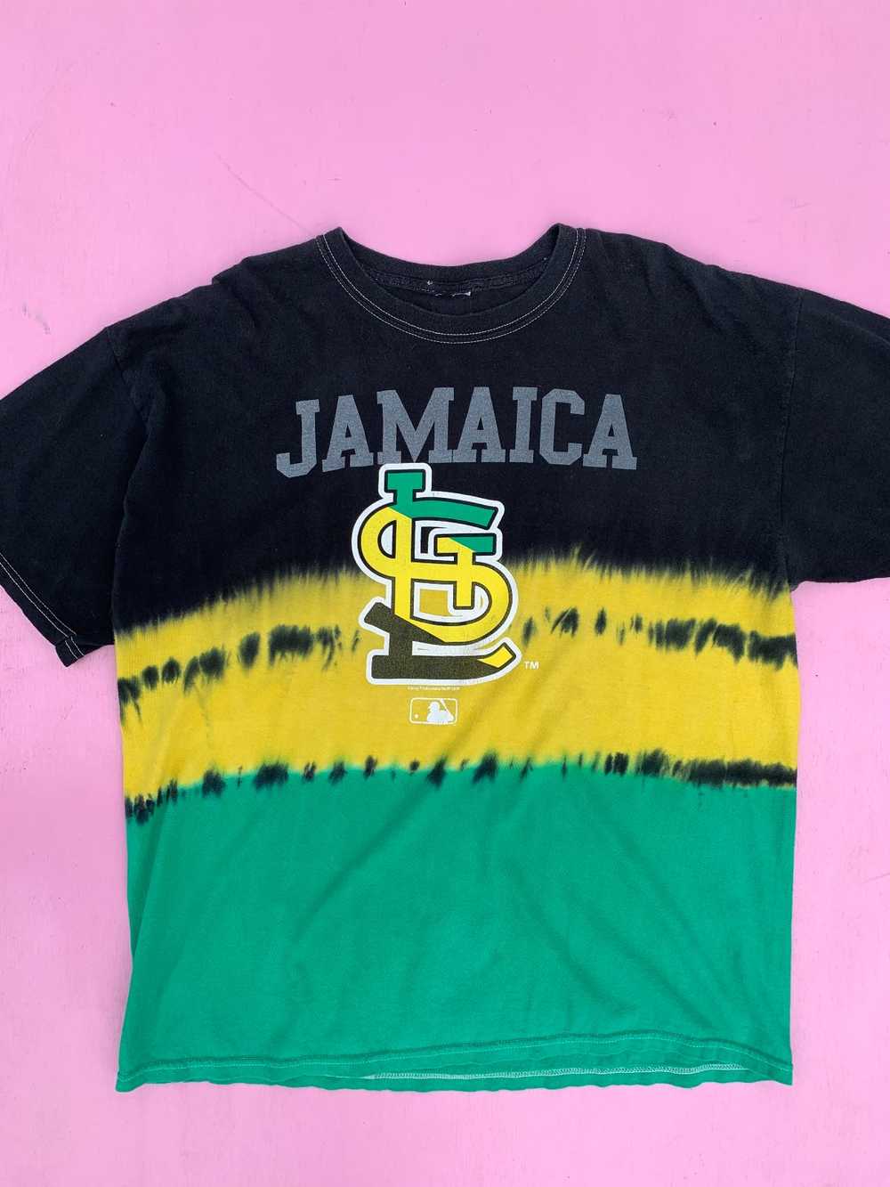 JAMAICA FLAG TIE-DYE T-SHIRT W/ ST LOUIS CARDINAL… - image 3