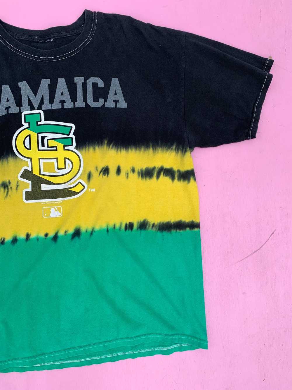 JAMAICA FLAG TIE-DYE T-SHIRT W/ ST LOUIS CARDINAL… - image 4