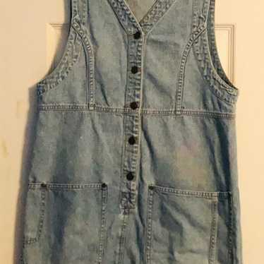 Vintage Denim Jumper Dress Size Small - image 1