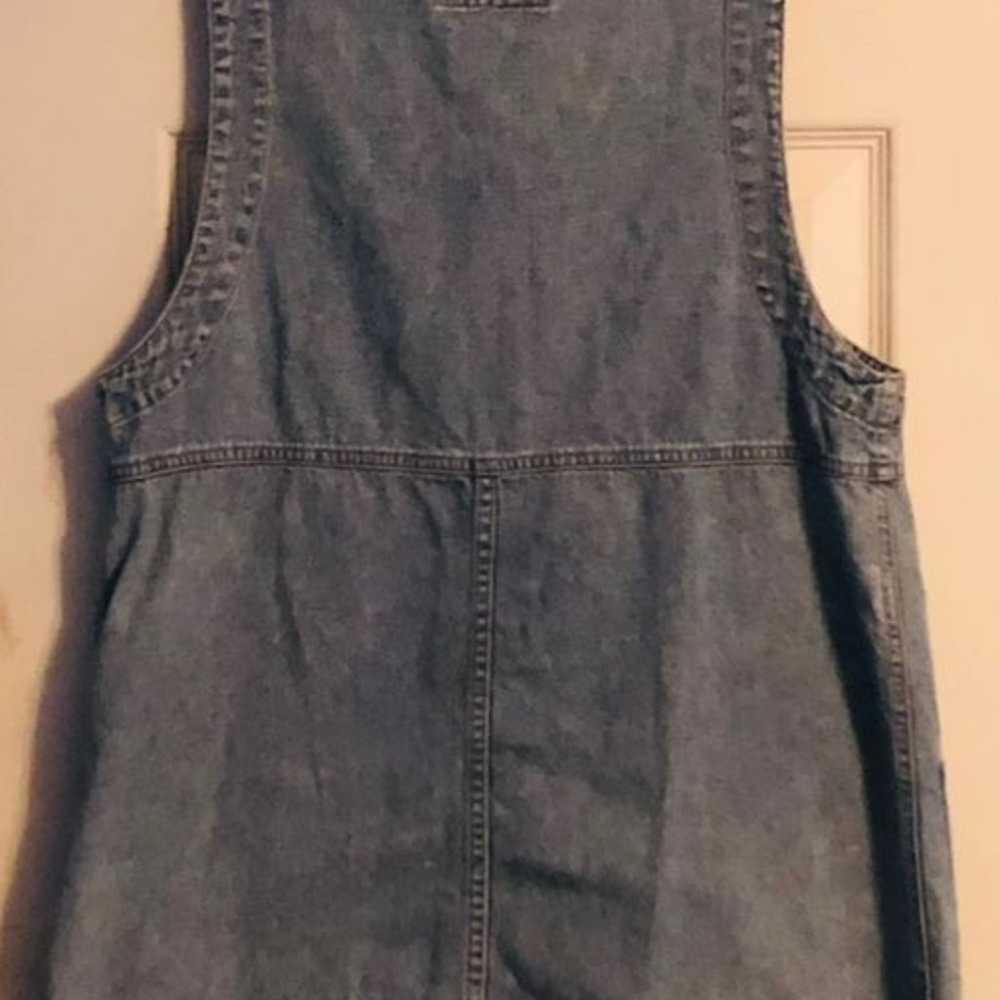 Vintage Denim Jumper Dress Size Small - image 3