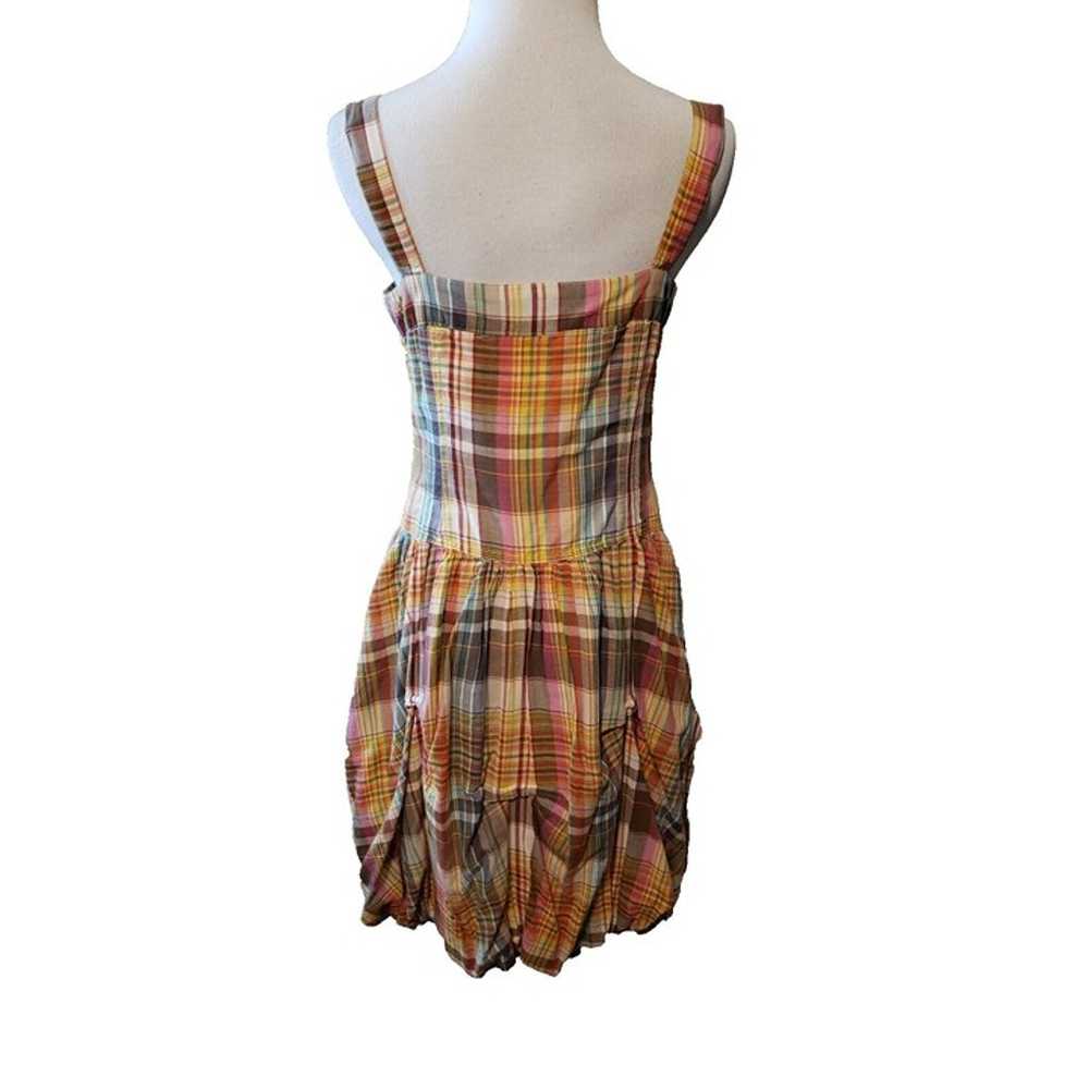 QED London plaid zip front dress bubble hem sleev… - image 3