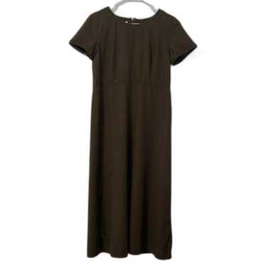 Talbots Chocolate Brown Chambray Maxi Dress Women… - image 1