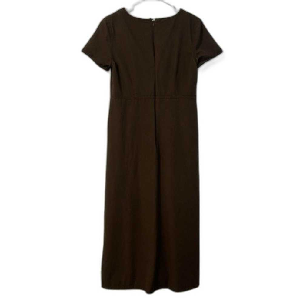 Talbots Chocolate Brown Chambray Maxi Dress Women… - image 5