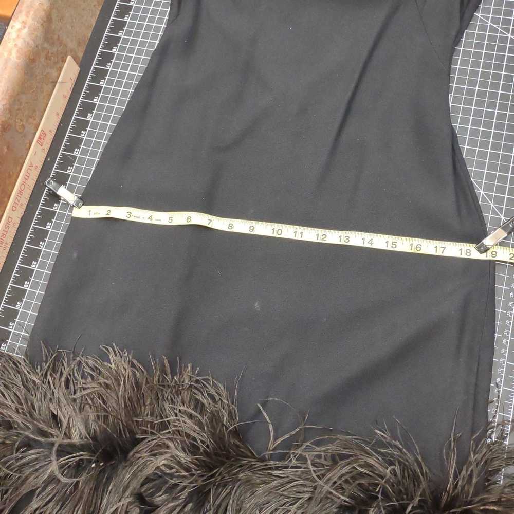 Bg S VINTAGE Black dress feather trim - image 7