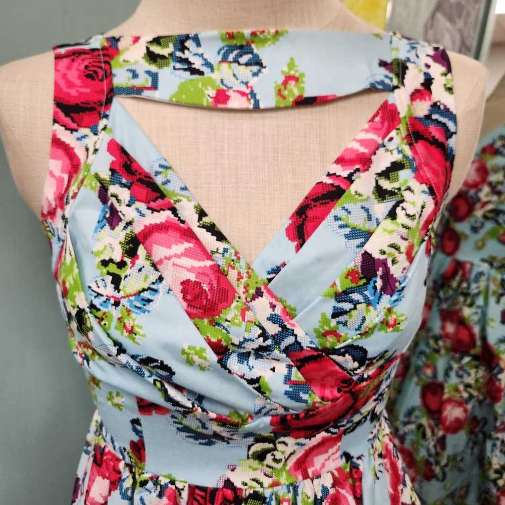 Unique Vintage rockabilly pinup floral swing dres… - image 2