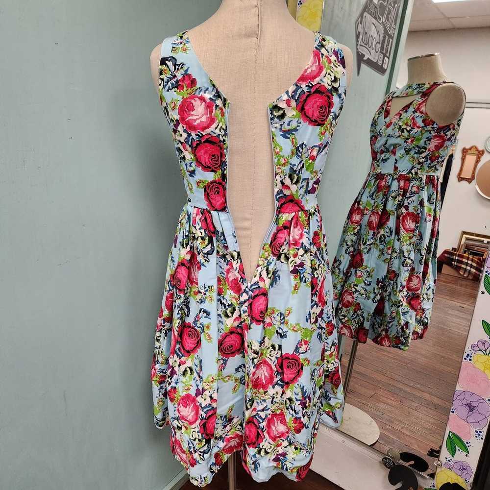 Unique Vintage rockabilly pinup floral swing dres… - image 3