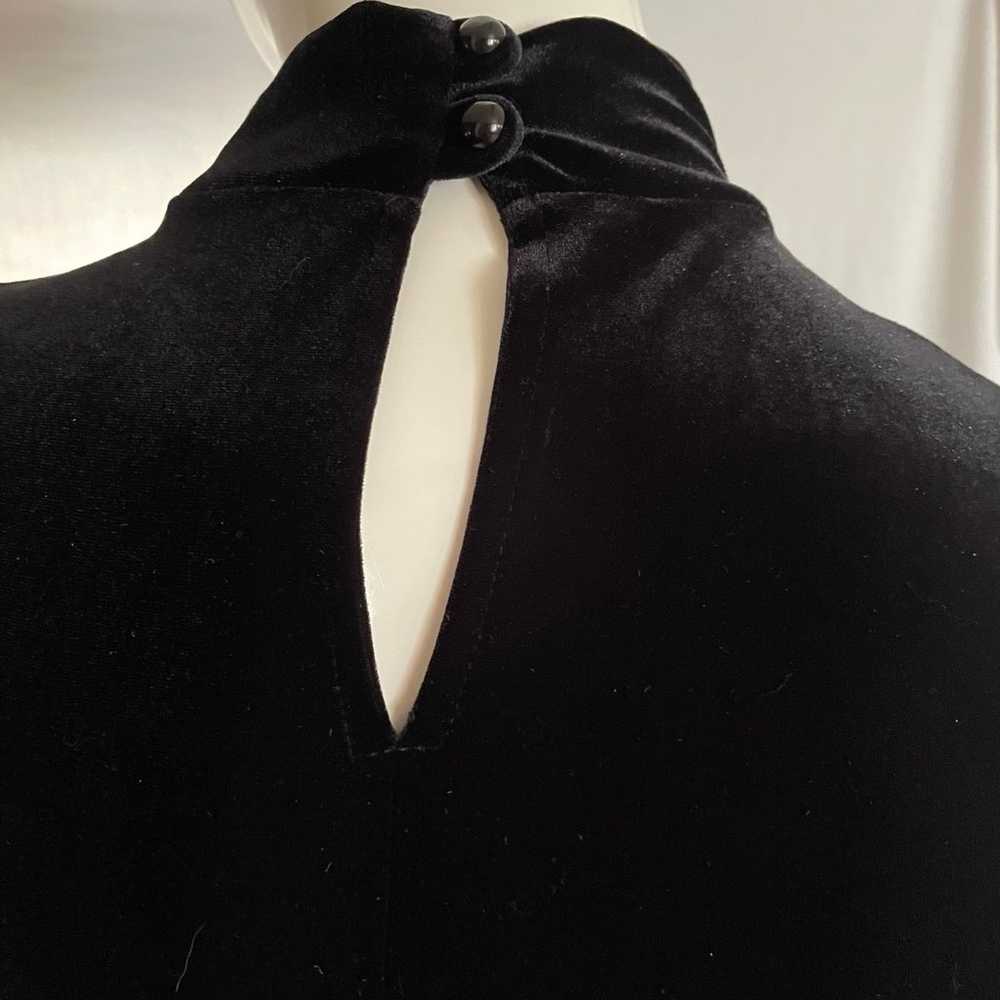 Vintage My Michelle - Black Velvet Turtleneck Lon… - image 4