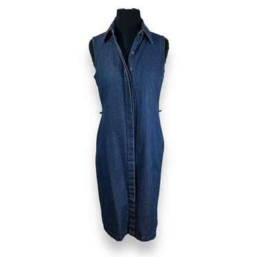 Vintage Y2k Faded Glory Denim Shirt Dress Womens … - image 1