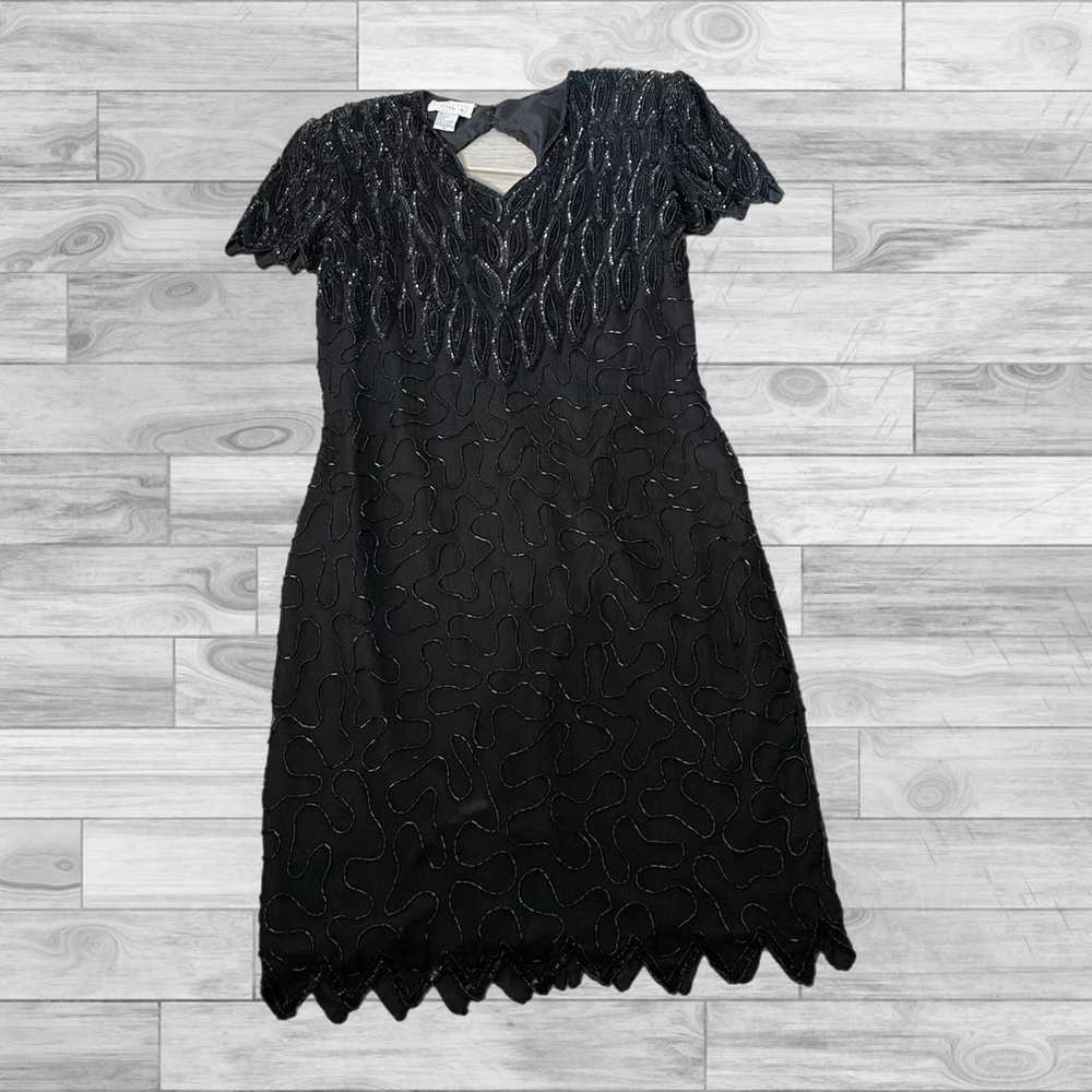 Allyson Whitmore vintage beaded silk black dress … - image 1